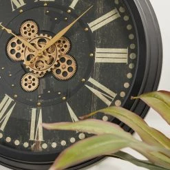 Top 10 🔥 Glitzhome® 27.5" Oversized Vintage Round Black Gear Clock 😀 -Glitzhome Sales D299716S 13