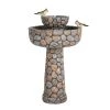 Cheapest ⭐ Glitzhome® 2ft. 2-Tier Stone-Like Outdoor Birdbath Fountain 👍 -Glitzhome Sales D303612S 1