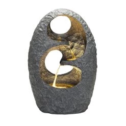 Top 10 🤩 Glitzhome® 2.5ft. Rock Textured Polyresin Outdoor LED Fountain 🛒