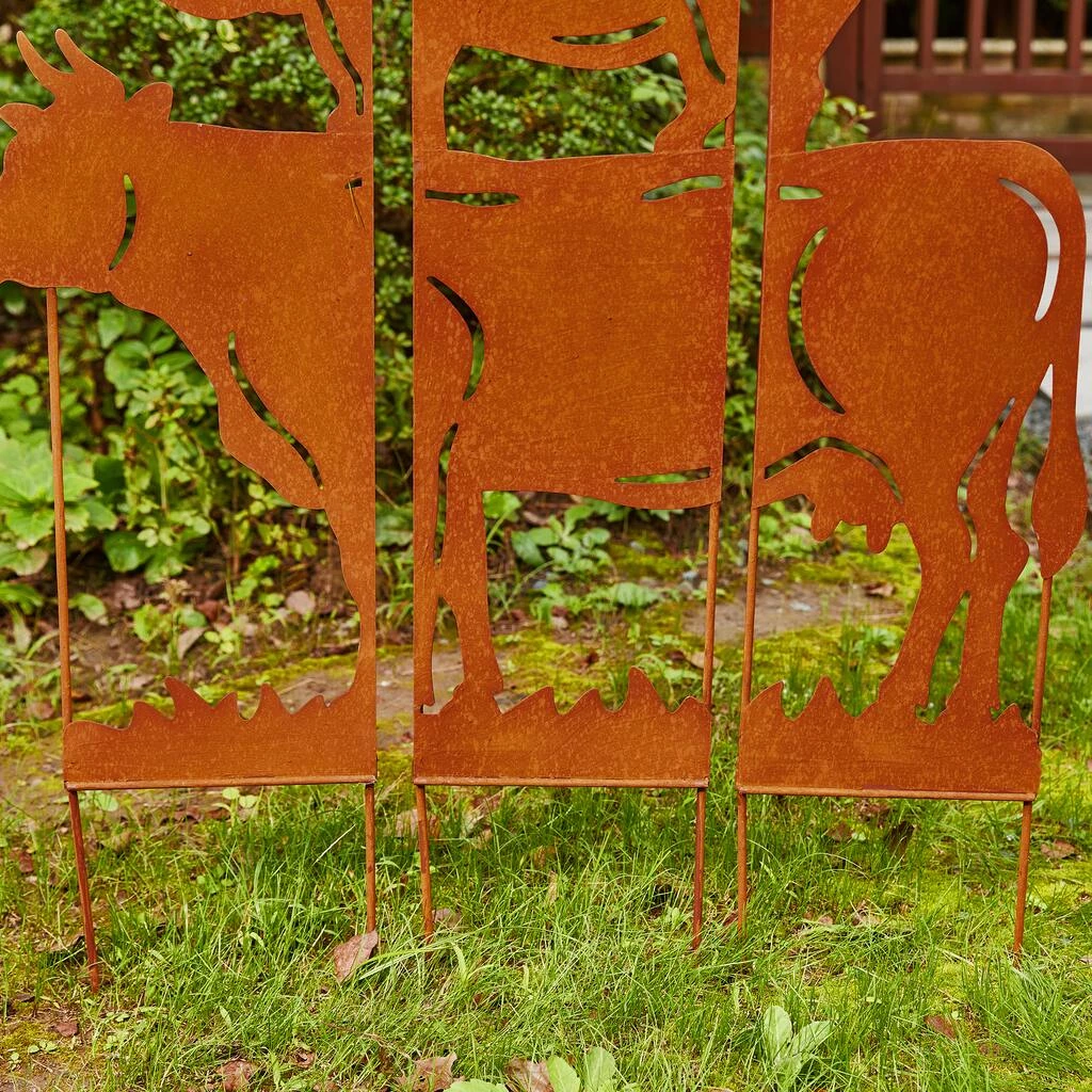 Buy ✔️ Glitzhome® 4ft. Farmhouse 3 Piece Metal Rustic Animals Silhouette Yard Stake ⌛ 7 Buy ✔️ Glitzhome® 4ft. Farmhouse 3 Piece Metal Rustic Animals Silhouette Yard Stake ⌛ - Image 5