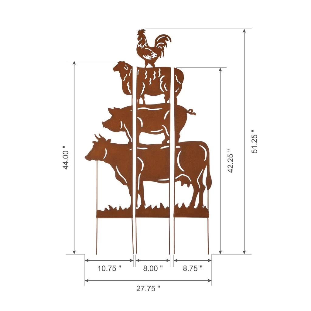 Buy ✔️ Glitzhome® 4ft. Farmhouse 3 Piece Metal Rustic Animals Silhouette Yard Stake ⌛ 10 Buy ✔️ Glitzhome® 4ft. Farmhouse 3 Piece Metal Rustic Animals Silhouette Yard Stake ⌛ - Image 8