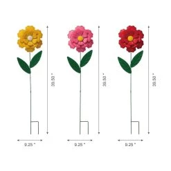 Cheap 🛒 Glitzhome® 3.5ft Assorted Multi-Functional Metal Dimensional Flower Yard Stake, 3ct. 👏 -Glitzhome Sales D303632S 8