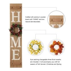 Hot Sale π Glitzhome 42"H Wooden Brown "HOME" Porch Sign with 3 Changable Wreaths βοΈ 12 Hot Sale π Glitzhome 42"H Wooden Brown "HOME" Porch Sign with 3 Changable Wreaths βοΈ -Glitzhome Sales D303636S 3