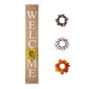 Discount 🛒 Glitzhome 60"H Wooden Brown "WELCOME" Porch Sign with 4 Changable Wreaths 🤩 -Glitzhome Sales D303638S 1