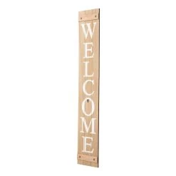 Discount 🛒 Glitzhome 60"H Wooden Brown "WELCOME" Porch Sign with 4 Changable Wreaths 🤩 -Glitzhome Sales D303638S 6