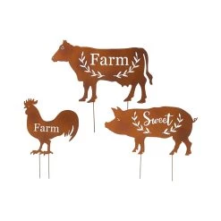 Best deal π₯ Glitzhome® 4ft. Multi-Functional Farmhouse Rustic Animals Silhouette Yard Stakes, 3ct. π