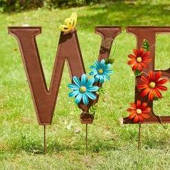 Promo π Glitzhome® 2ft. Multi-Functional Metal WELCOME Yard Stakes, 7ct. π 12 Promo π Glitzhome® 2ft. Multi-Functional Metal WELCOME Yard Stakes, 7ct. π -Glitzhome Sales D303653S 3