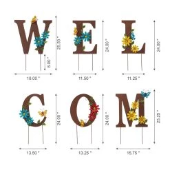 Promo π Glitzhome® 2ft. Multi-Functional Metal WELCOME Yard Stakes, 7ct. π 17 Promo π Glitzhome® 2ft. Multi-Functional Metal WELCOME Yard Stakes, 7ct. π -Glitzhome Sales D303653S 8