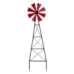 Top 10 🔥 Glitzhome® 3.5ft Red Metal Wind Spinner Yard Stake 🎁