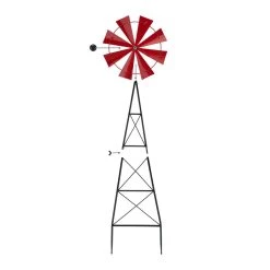 Top 10 🔥 Glitzhome® 3.5ft Red Metal Wind Spinner Yard Stake 🎁 -Glitzhome Sales D303654S 6