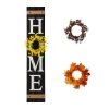 New 👏 Glitzhome 42"H Wooden Black "HOME" Porch Sign with 3 Changable Wreaths 🔥 -Glitzhome Sales D303657S 1