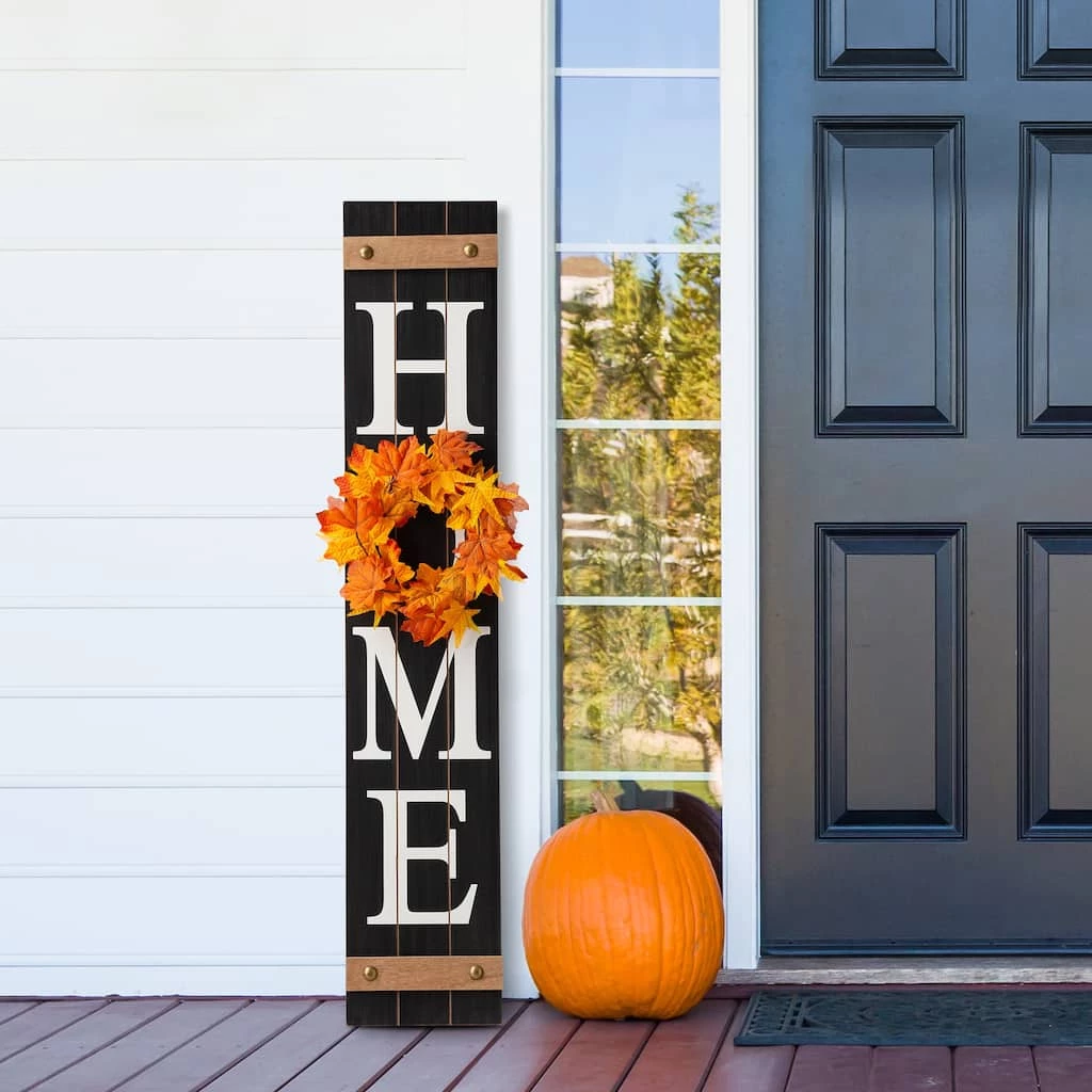 New π Glitzhome 42"H Wooden Black "HOME" Porch Sign with 3 Changable Wreaths π₯ 4 New π Glitzhome 42"H Wooden Black "HOME" Porch Sign with 3 Changable Wreaths π₯ - Image 2