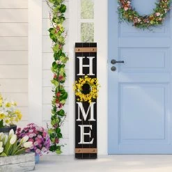 New π Glitzhome 42"H Wooden Black "HOME" Porch Sign with 3 Changable Wreaths π₯ 12 New π Glitzhome 42"H Wooden Black "HOME" Porch Sign with 3 Changable Wreaths π₯ -Glitzhome Sales D303657S 3