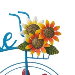 Flash Sale 🎉 Glitzhome® 4ft. Metal Bicycle Wind Spinner Welcome Yard Stake ✔️ -Glitzhome Sales D303664S 4