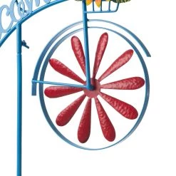 Flash Sale 🎉 Glitzhome® 4ft. Metal Bicycle Wind Spinner Welcome Yard Stake ✔️ -Glitzhome Sales D303664S 5