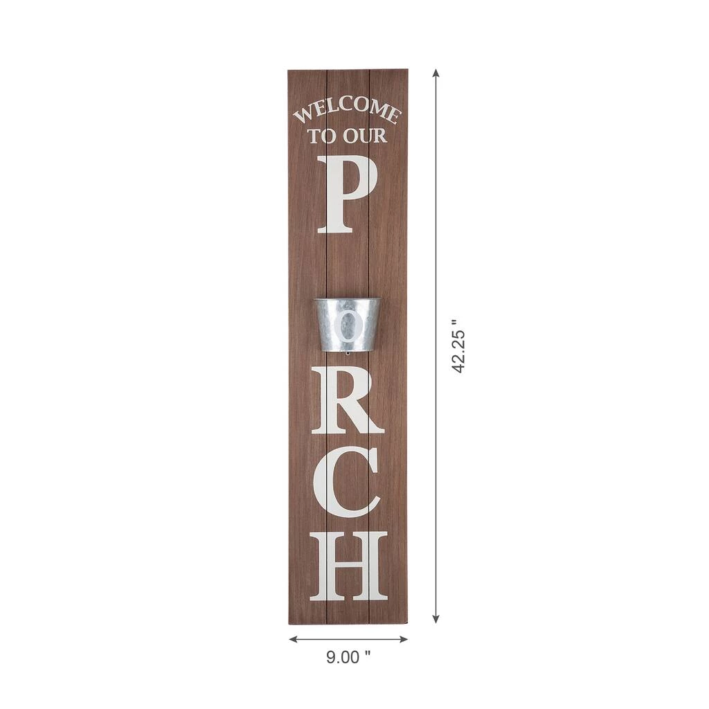 Best deal β Glitzhome® 3.5ft. Wooden Welcome to our Porch Porch Sign with Metal Planter π 10 Best deal β Glitzhome® 3.5ft. Wooden Welcome to our Porch Porch Sign with Metal Planter π - Image 8