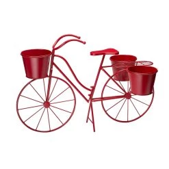 Cheap 𧨠Glitzhome® 2.5ft Red Metal Bicycle Plant Stand β