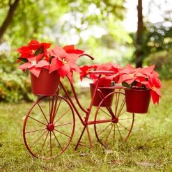 Cheap 𧨠Glitzhome® 2.5ft Red Metal Bicycle Plant Stand β 12 Cheap 𧨠Glitzhome® 2.5ft Red Metal Bicycle Plant Stand β -Glitzhome Sales D303679S 3