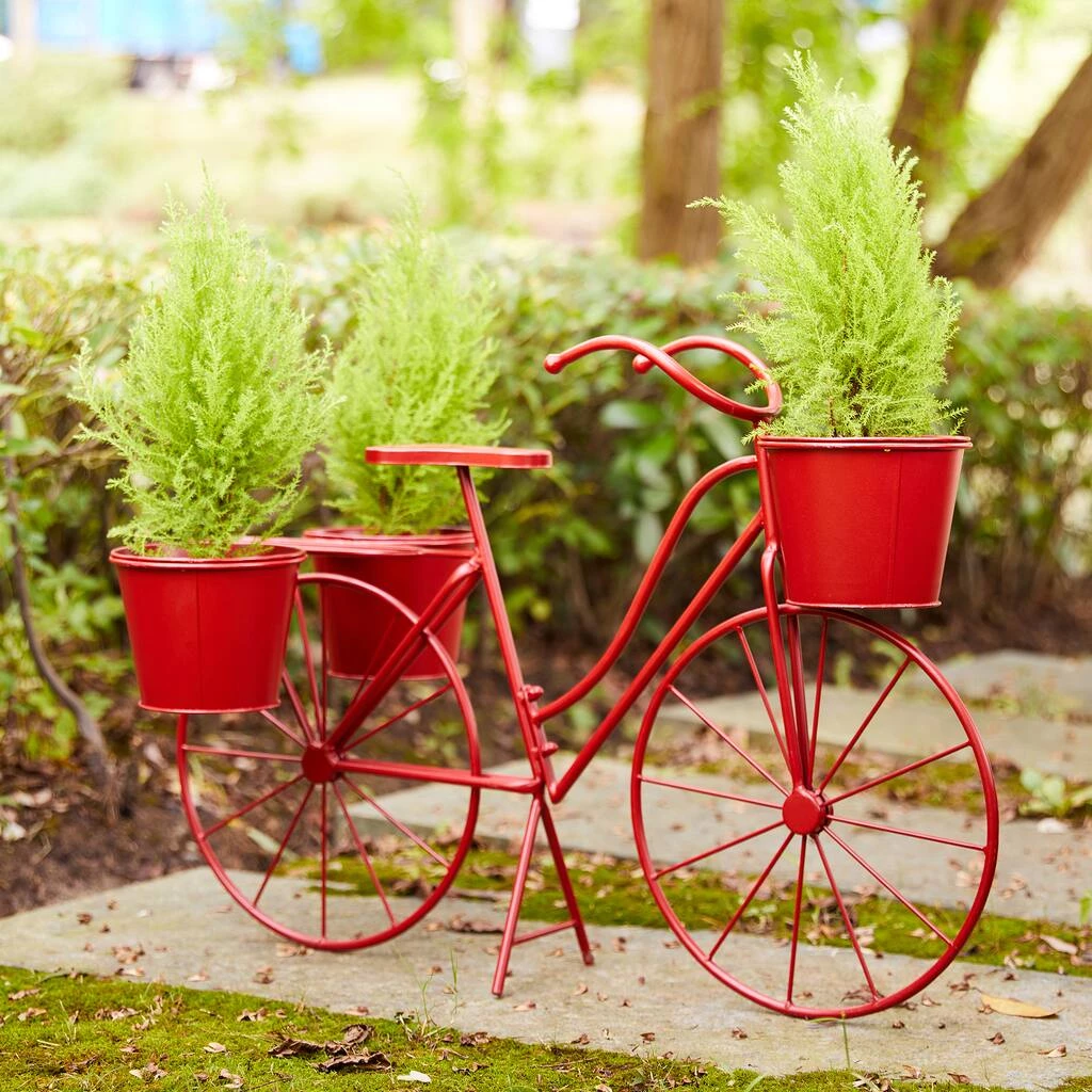 Cheap 𧨠Glitzhome® 2.5ft Red Metal Bicycle Plant Stand β 6 Cheap 𧨠Glitzhome® 2.5ft Red Metal Bicycle Plant Stand β - Image 4