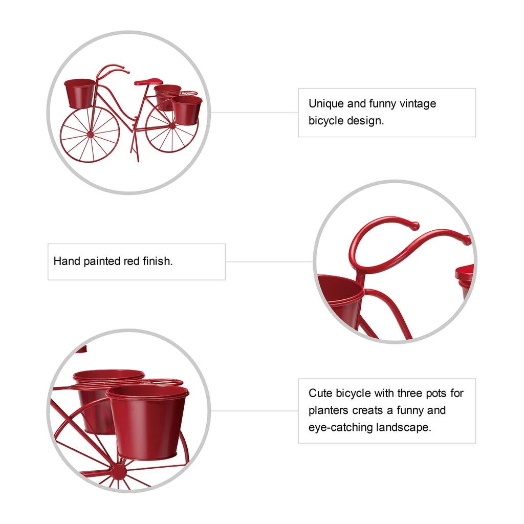Cheap 𧨠Glitzhome® 2.5ft Red Metal Bicycle Plant Stand β 9 Cheap 𧨠Glitzhome® 2.5ft Red Metal Bicycle Plant Stand β - Image 7