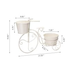 Brand new π Glitzhome® 21.5'' White Metal Bicycle Plant Stand π 15 Brand new π Glitzhome® 21.5'' White Metal Bicycle Plant Stand π -Glitzhome Sales D303681S 6