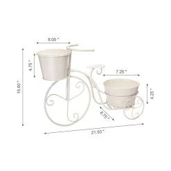 Brand new π Glitzhome® 21.5'' White Metal Bicycle Plant Stand π 17 Brand new π Glitzhome® 21.5'' White Metal Bicycle Plant Stand π -Glitzhome Sales D303681S 8