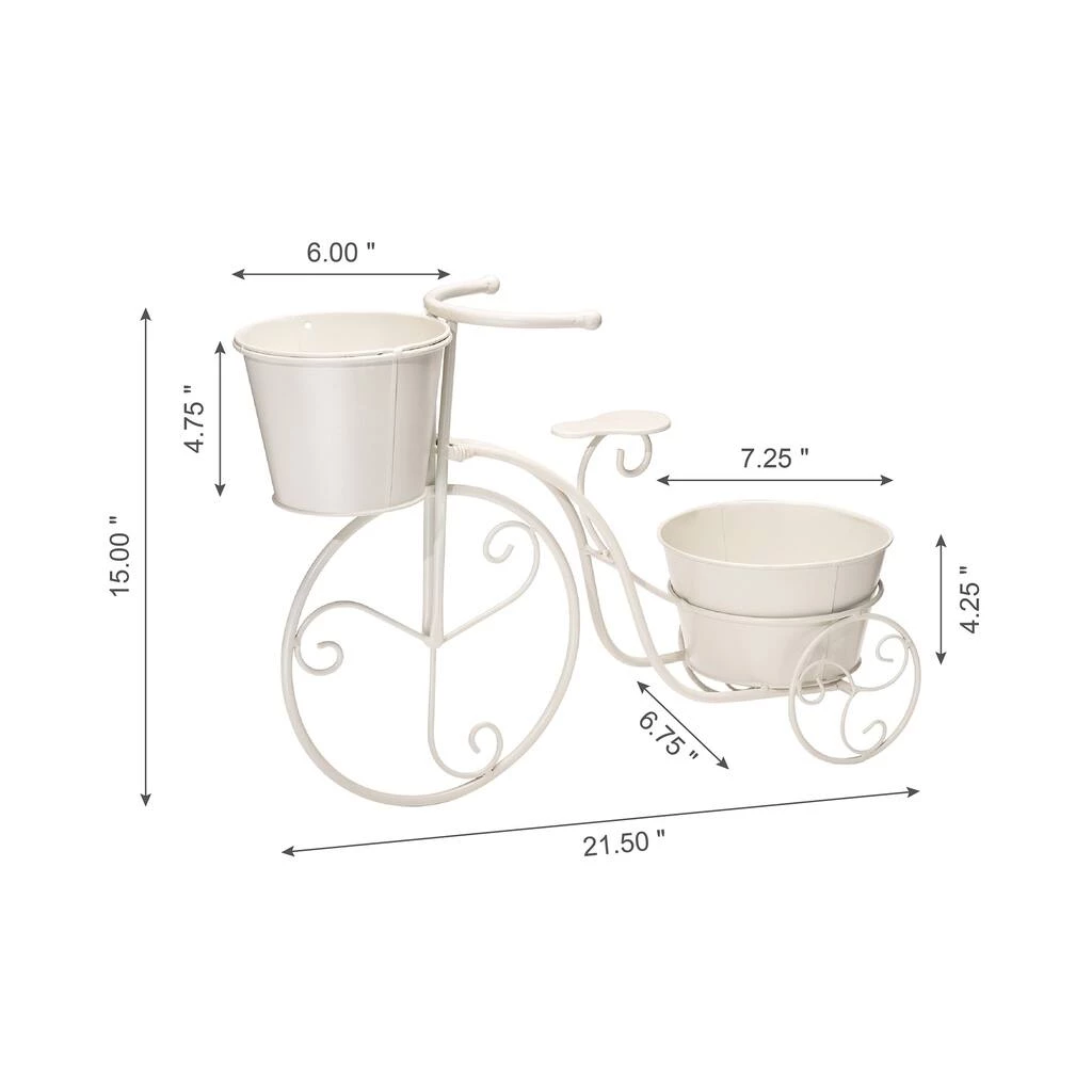 Brand new π Glitzhome® 21.5'' White Metal Bicycle Plant Stand π 10 Brand new π Glitzhome® 21.5'' White Metal Bicycle Plant Stand π - Image 8