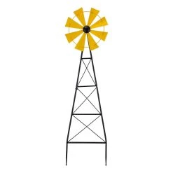 Outlet ✨ Glitzhome® 3.5ft Yellow Metal Wind Spinner Yard Stake 🧨