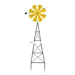 Outlet ✨ Glitzhome® 3.5ft Yellow Metal Wind Spinner Yard Stake 🧨 -Glitzhome Sales D303686S 6
