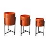 Outlet 🌟 Glitzhome® Orange & Black Modern Washed Metal Plant Stand, 3ct. 😍