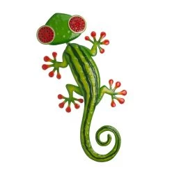 Discount ⭐ Glitzhome® 24" Metal Watermelon Gecko Wall Decoration 🔥