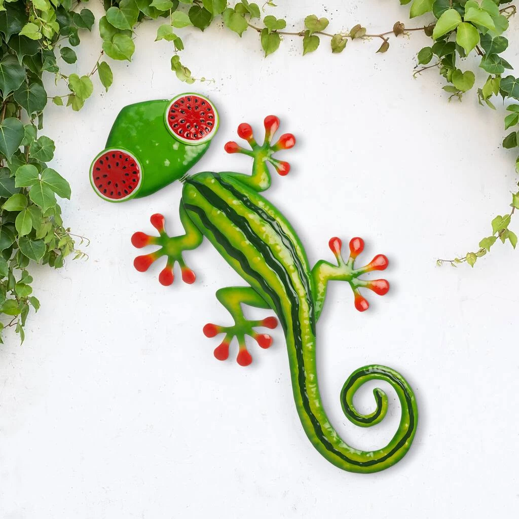 Discount โญ Glitzhome® 24" Metal Watermelon Gecko Wall Decoration ๐ฅ 4 Discount โญ Glitzhome® 24" Metal Watermelon Gecko Wall Decoration ๐ฅ - Image 2