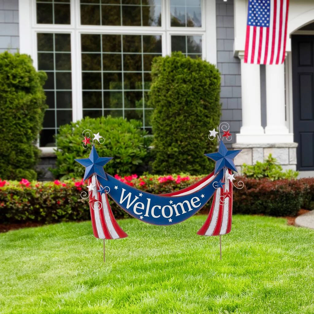 New β Glitzhome® 36" Metal Stars & Stripes Yard Stake π 4 New β Glitzhome® 36" Metal Stars & Stripes Yard Stake π - Image 2