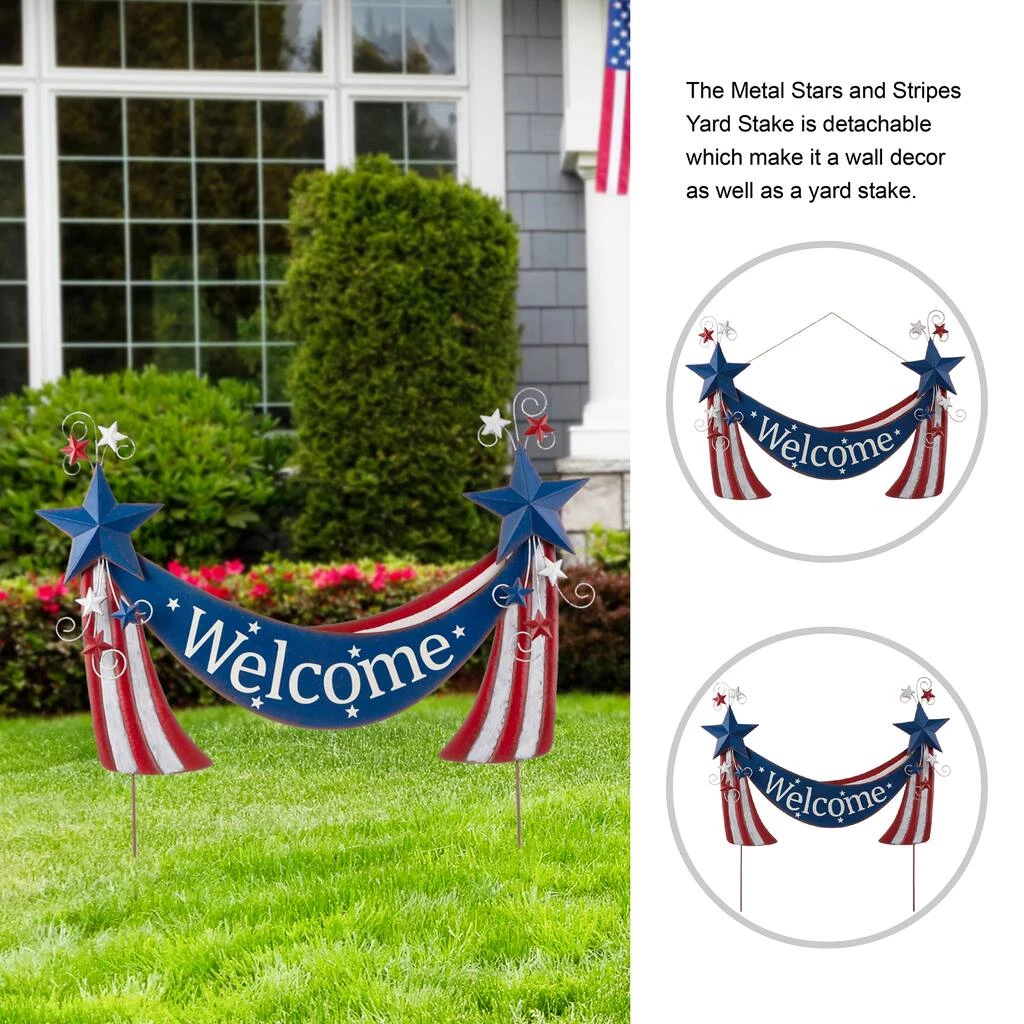 New β Glitzhome® 36" Metal Stars & Stripes Yard Stake π 7 New β Glitzhome® 36" Metal Stars & Stripes Yard Stake π - Image 5