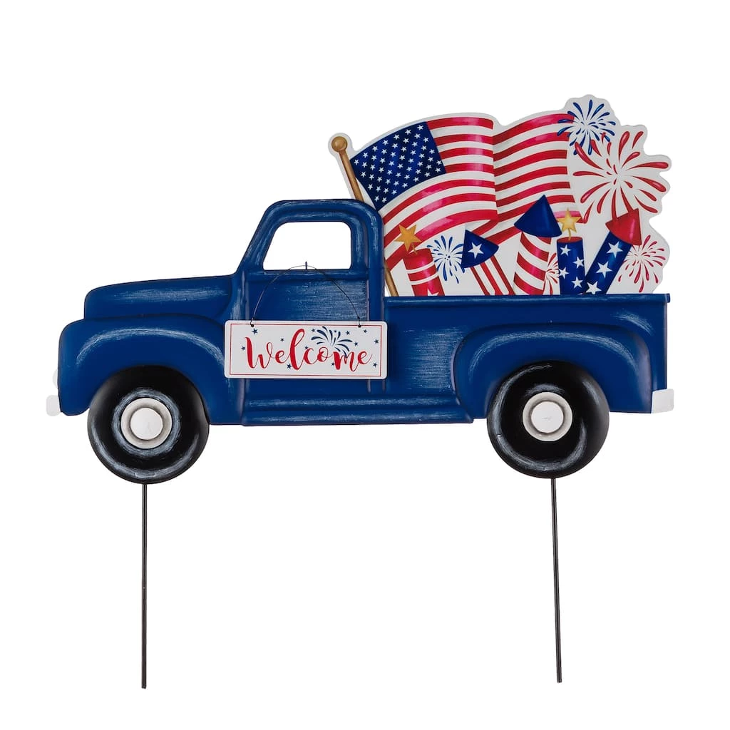 Wholesale ⭐ Glitzhome® 24" Metal American Truck Yard Stake ⭐ 3 Wholesale ⭐ Glitzhome® 24" Metal American Truck Yard Stake ⭐