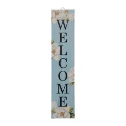 Flash Sale π Glitzhome® 42" Blue Floral Wooden Welcome Porch Sign π―