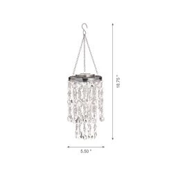 Best reviews of 🌟 Glitzhome® 19" Solar Lighted Transparent Jewel Beaded Hanging Décor 💯 -Glitzhome Sales D330006S 3