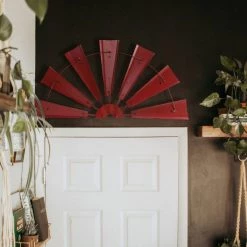 Best deal π Glitzhome® 32" Red Half Wind Spinner Wall Décor π 13 Best deal π Glitzhome® 32" Red Half Wind Spinner Wall Décor π -Glitzhome Sales D353140S 4