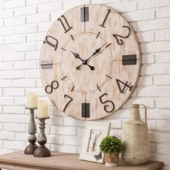 Best deal π₯° Glitzhome® 32" Oversized Farmhouse White Wooden Wall Clock π 12 Best deal π₯° Glitzhome® 32" Oversized Farmhouse White Wooden Wall Clock π -Glitzhome Sales D353144S 3