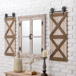 Hot Sale ⭐ Glitzhome® Farmhouse Barn Door Wall Décor, 2ct. 👍 -Glitzhome Sales D353153S 3