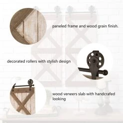 Hot Sale ⭐ Glitzhome® Farmhouse Barn Door Wall Décor, 2ct. 👍 -Glitzhome Sales D353153S 6