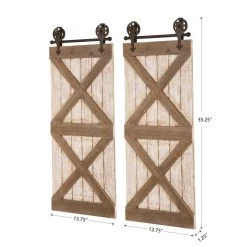 Hot Sale ⭐ Glitzhome® Farmhouse Barn Door Wall Décor, 2ct. 👍 -Glitzhome Sales D353153S 7