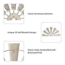 Cheap 😍 Glitzhome® 32" Beige Half Wind Spinner Wall Décor 😀 -Glitzhome Sales D353156S 6