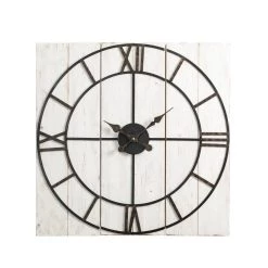 Buy ⭐ Glitzhome® 31.5" Oversized Farmhouse Wood & Metal Wall Clock 👍