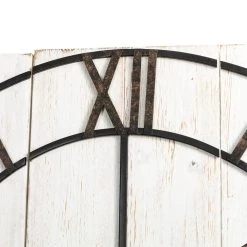Buy ⭐ Glitzhome® 31.5" Oversized Farmhouse Wood & Metal Wall Clock 👍 -Glitzhome Sales D353162S 7