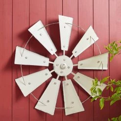 Brand new 😀 Glitzhome® 22" Beige Metal Wind Spinner Wall Décor ✨ -Glitzhome Sales D353170S 4