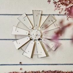 Brand new 😀 Glitzhome® 22" Beige Metal Wind Spinner Wall Décor ✨ -Glitzhome Sales D353170S 5