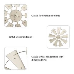 Brand new 😀 Glitzhome® 22" Beige Metal Wind Spinner Wall Décor ✨ -Glitzhome Sales D353170S 6