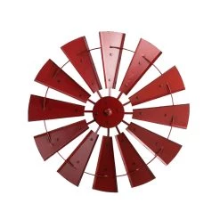 Coupon 👍 Glitzhome® 28.5" Red Metal Wind Spinner Wall Décor 🧨