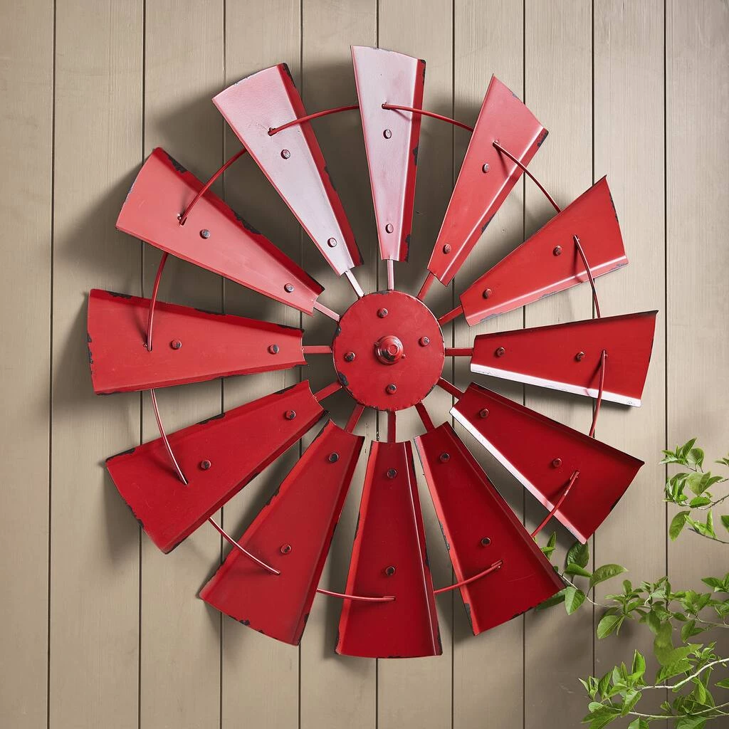 Coupon ๐ Glitzhome® 28.5" Red Metal Wind Spinner Wall Décor ๐งจ 6 Coupon ๐ Glitzhome® 28.5" Red Metal Wind Spinner Wall Décor ๐งจ - Image 4